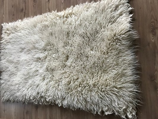 Thick Ecru Wool Rug, 1970s-WQQ-1216069