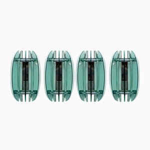 Thick Glass Sconces by Veca, Italy, 1960s, Set of 4-OT-2040515