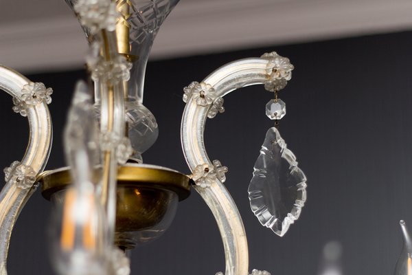 Thirteen-Light Crystal Chandelier in the Style of Maria Theresa, 1950s-KEG-1086704