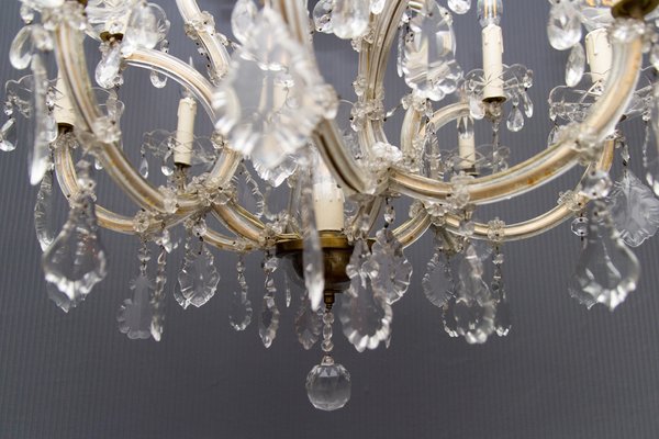 Thirteen-Light Crystal Chandelier in the Style of Maria Theresa, 1950s-KEG-1086704