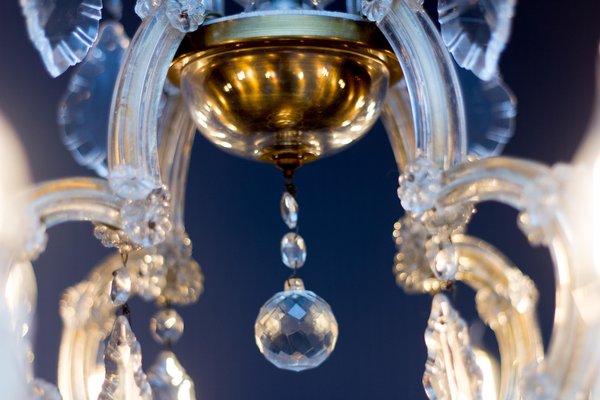 Thirteen-Light Crystal Chandelier in the Style of Maria Theresa, 1950s-KEG-1086704