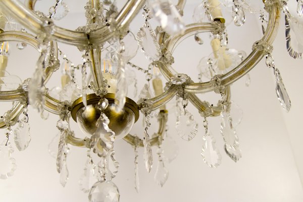 Thirteen-Light Crystal Chandelier in the Style of Maria Theresa, 1950s-KEG-1086704