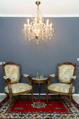 Thirteen-Light Crystal Chandelier in the Style of Maria Theresa, 1950s-KEG-1086704