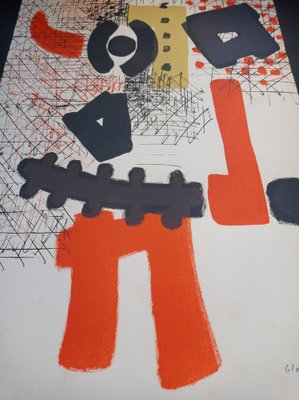 Thomas Gleb, The Warrior, Abstract Composition, 1959, Hand-Signed Lithograph-NRC-1792268