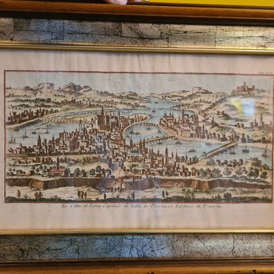 Thomas Salmon, City of Lyon, 18th Century, Copper Engraving, Framed-VHW-1820635