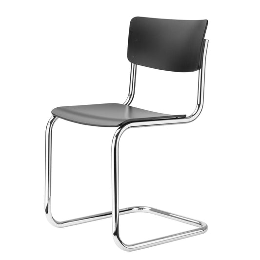 S 43 Cantilever Dining Chair by Thonet #Chrome/ Black Stained Beech