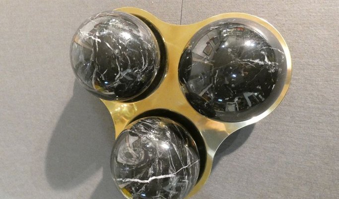 Three Balls Sculpture in Marquina Marble by Valenti and C. Milan, 1970s, Set of 4-ERB-857408