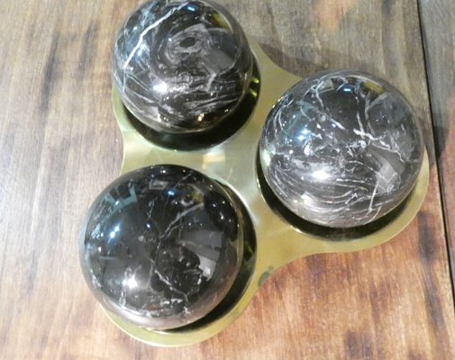 Three Balls Sculpture in Marquina Marble by Valenti and C. Milan, 1970s, Set of 4-ERB-857408