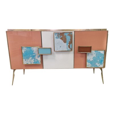 Three-Door Glass Sideboard, 1990s-BEW-1770394