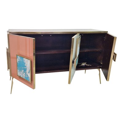 Three-Door Glass Sideboard, 1990s-BEW-1770394