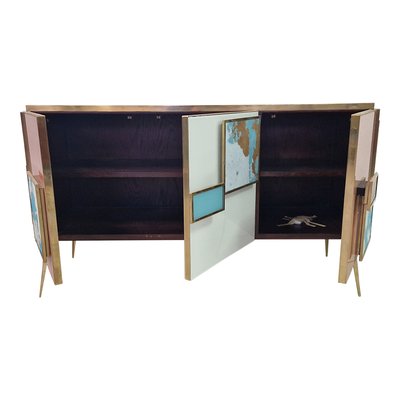 Three-Door Glass Sideboard, 1990s-BEW-1770394