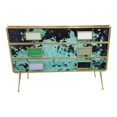 Three-Drawer Glass Dresser, 1990s-BEW-1770377