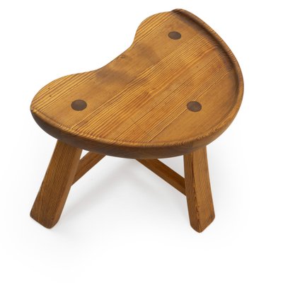 Three Legged Stool in Pine from Krogenæs Møbler, Norway, 1960s-TJQ-1774710