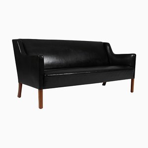 Three Seat Sofa Model 4712 in Leather attributed to Børge Mogensen for FDB, Denmark, 1950s-HJB-2026326