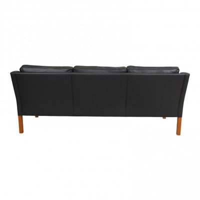 Three Seater 2323 Sofa in Black Bison Leather by Børge Mogensen for Fredericia-MTD-1400751