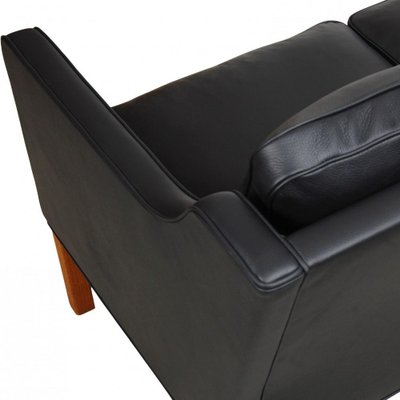 Three Seater 2323 Sofa in Black Bison Leather by Børge Mogensen for Fredericia-MTD-1400751