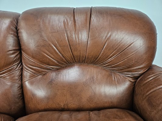 Three-Seater Club Sofa in Brown Leather, 1970-ZUW-2015969