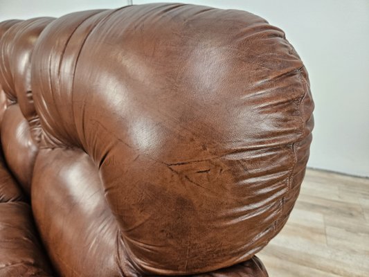 Three-Seater Club Sofa in Brown Leather, 1970-ZUW-2015969