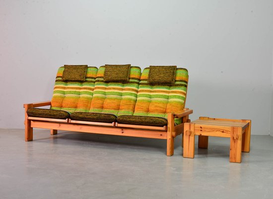 Three-Seater Dymling Sofa in Pinewood by Yngve Ekström for Swedese, 1970s-IXC-1384040