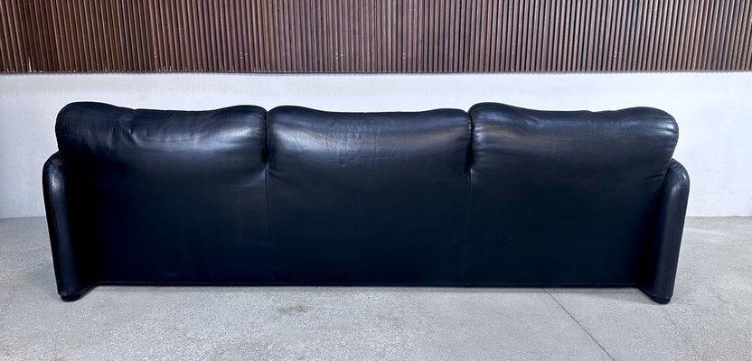 Three-Seater Maralunga Leather Sofa by Vico Magistretti for Cassina, 1970s-JP-1765337