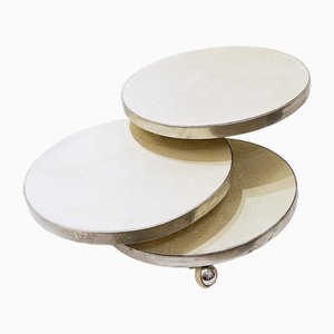 Three Tray Coffee Table by Maria Pergay for Mercier Frères, 1960s-NYF-2019012