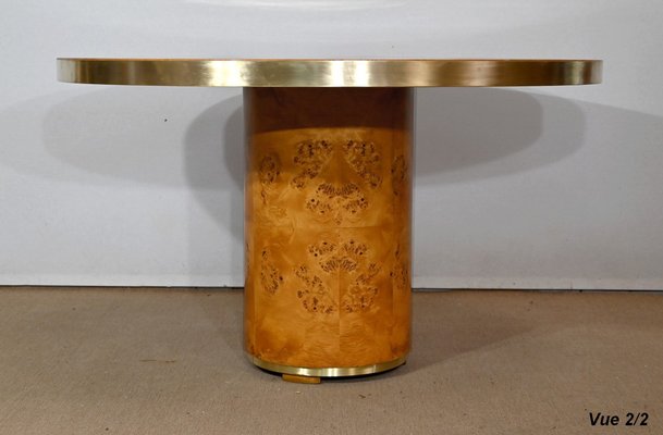 Thuya and Gilt Metal Round Table, 1980-RVK-1406232