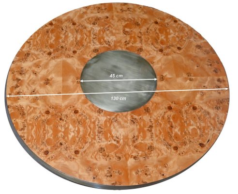 Thuya and Gilt Metal Round Table, 1980-RVK-1406232