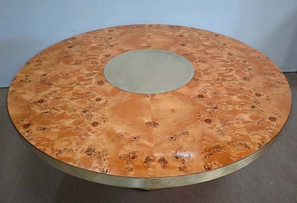 Thuya and Gilt Metal Round Table, 1980-RVK-1406232