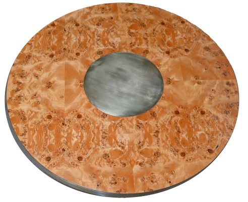 Thuya and Gilt Metal Round Table, 1980-RVK-1406232