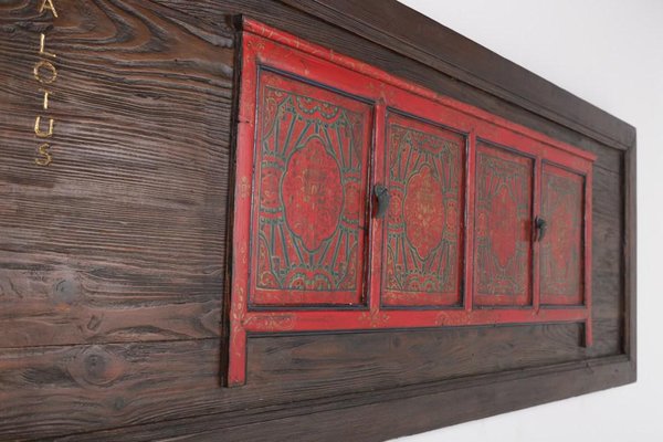 Tibetan Doors Blue Lotus Wall Decoration-KMC-953694