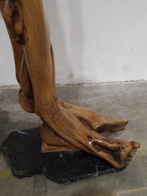 Tiburzi, Large Christ Sculpture, Olive Wood, 1920s-RKF-1765235