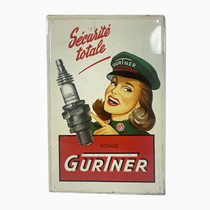 Tin Advertising Pin-Up Gurtner Bougies Sign, France, 1950s-WZZ-964426