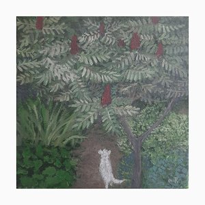 Tinatin Chkhikvishvili, Sumac Tree and White Dog, 2024, Oil on Canvas-CHG-2037533