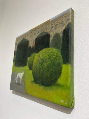 Tinatin Chkhikvishvili, White Dog in Dem Platz, 2023, Oil on Canvas-CHG-2037526