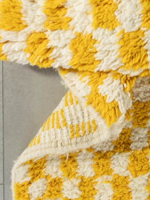 Tiny Lemon Check Berber Rug, 2010s-GPP-1383955