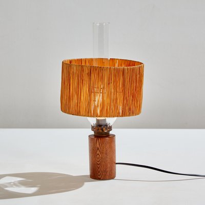 Tiny Table Lamp with Raffia Shade-CI-1291459