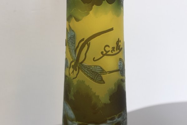 Tip Vase with Dragonfly and Frog by Gallé, 1980s-BCR-2043402