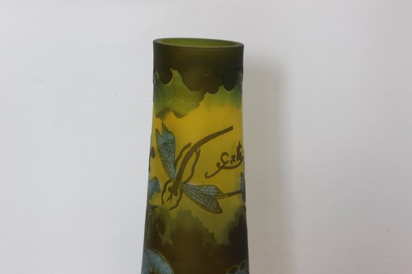 Tip Vase with Dragonfly and Frog by Gallé, 1980s-BCR-2043402