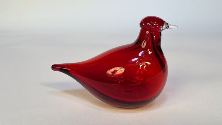 Tirri Mouth-Blown Glass Art Birds by Oiva Toikka for Iittala, Finland 1980s, Set of 2-JP-1702588