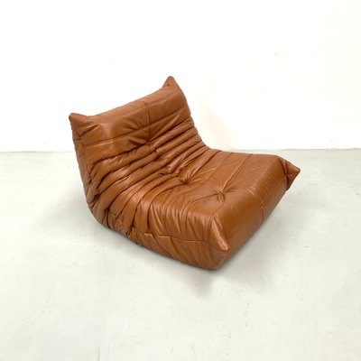 Togo Lounge Chair in Dark Cognac Leather by Michel Ducaroy for Ligne Roset-XLZ-2020158