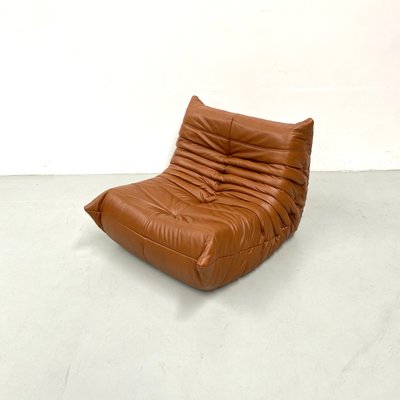 Togo Lounge Chair in Dark Cognac Leather by Michel Ducaroy for Ligne Roset-XLZ-2020158