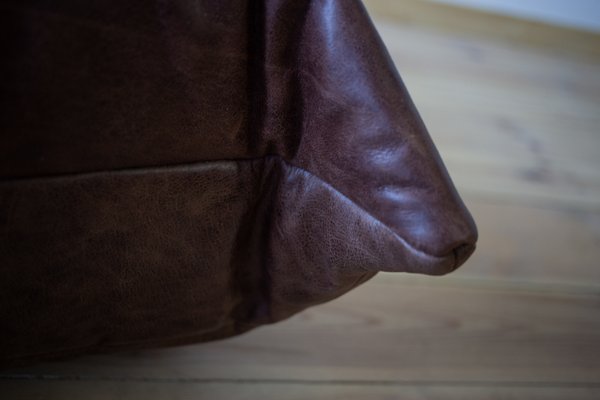 Togo Pouf in Dark Brown Leather by Michel Ducaroy for Ligne Roset-IXA-1798996