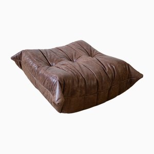 Togo Pouf in Dark Brown Leather by Michel Ducaroy for Ligne Roset-IXA-1798996