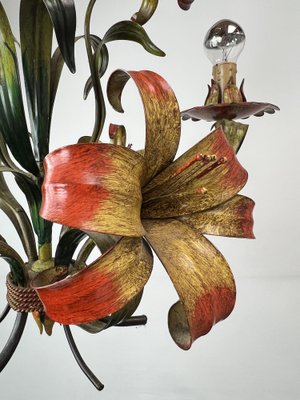 Tole Flower Chandelier, France, 1950s-WZZ-1454629