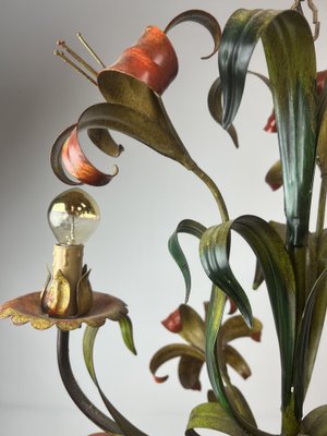 Tole Flower Chandelier, France, 1950s-WZZ-1454629