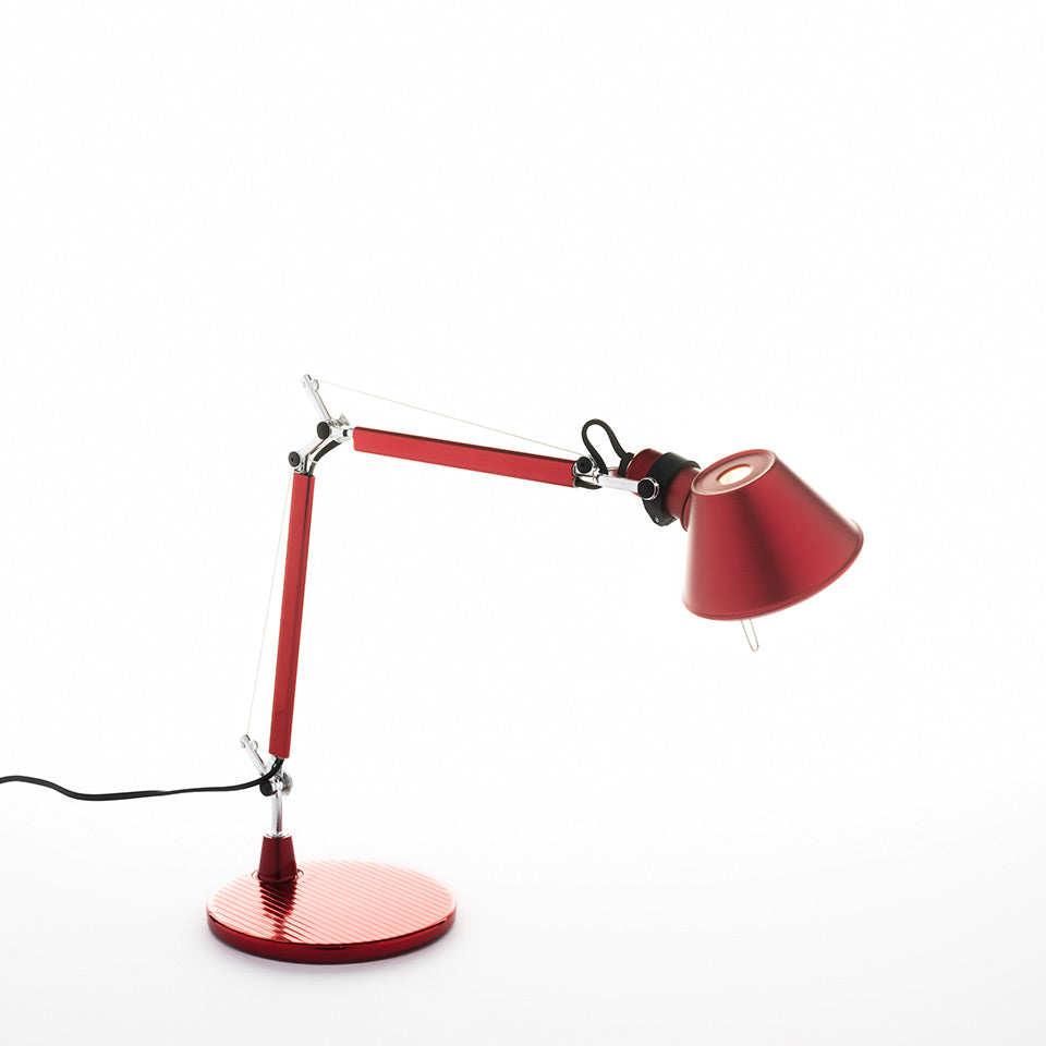 Tolomeo Micro Table Lamp (Body+Base) by Artemide #Anodized red