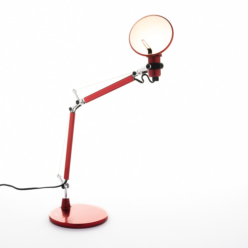 Tolomeo Micro Table Lamp (Body+Base) by Artemide #Anodized red