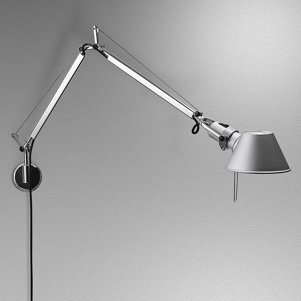 Tolomeo Mini Wall Lamp (Wall Support Included) by Artemide #Alumnium