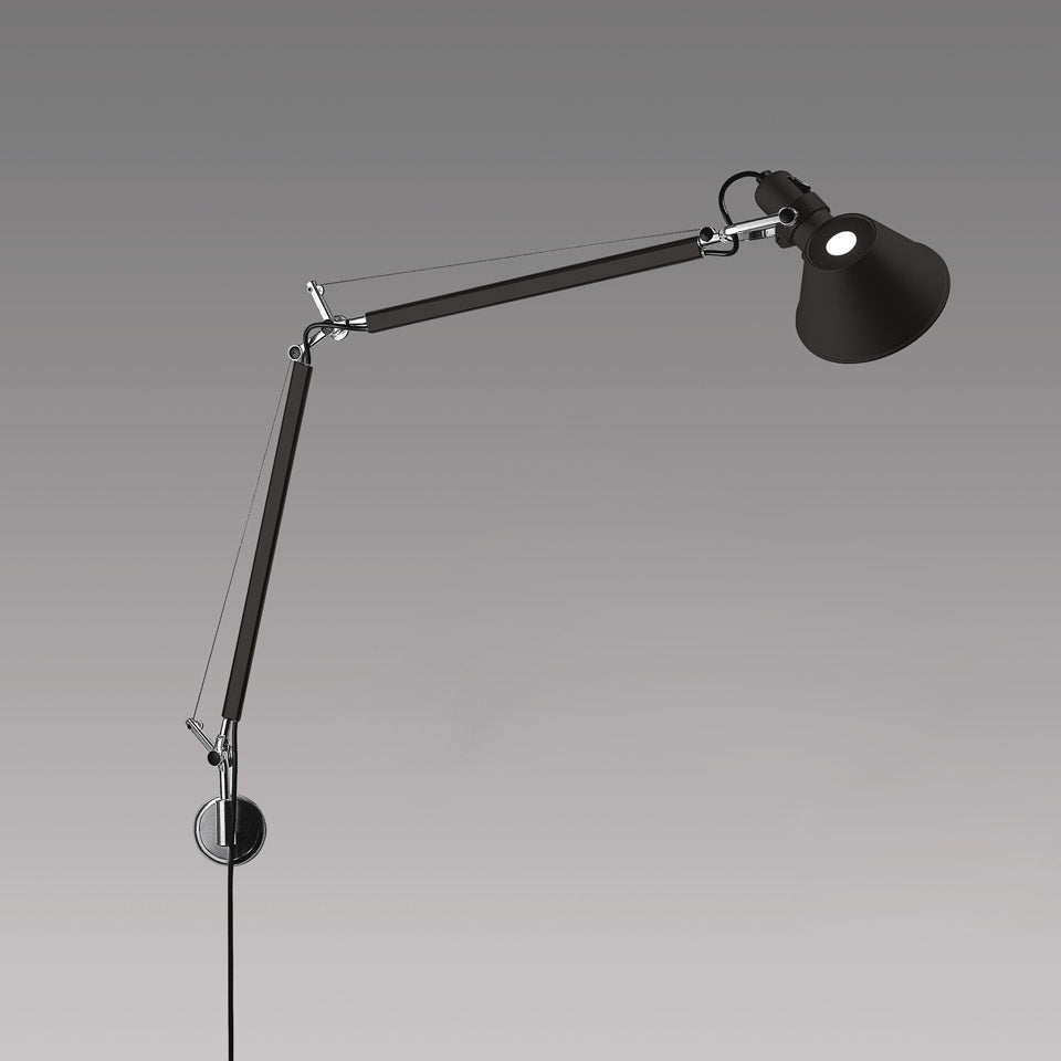 Tolomeo Mini Wall Lamp (Wall Support Included) by Artemide #Black