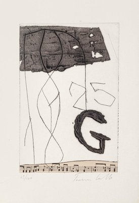 Tommaso Cascella, Musical Notes, 20th Century, Original Etching-ZCI-792558